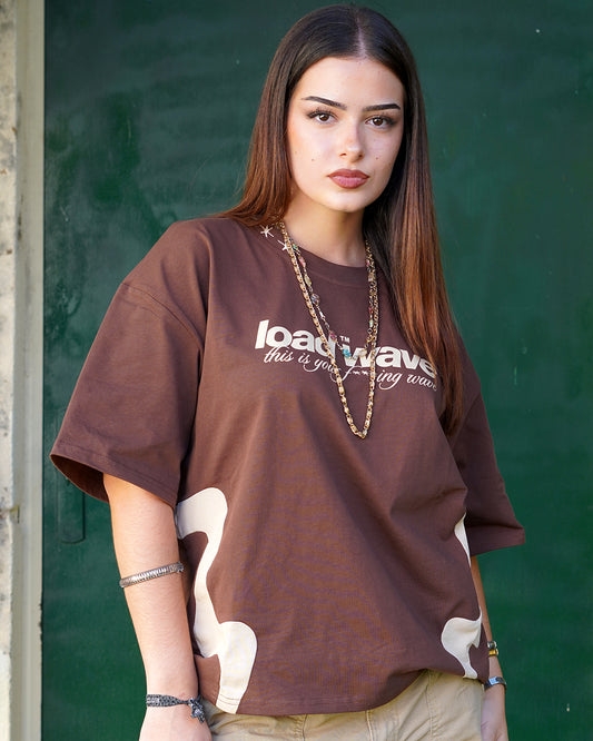 DINAMIC BROWN AND BEIGE T-SHIRT