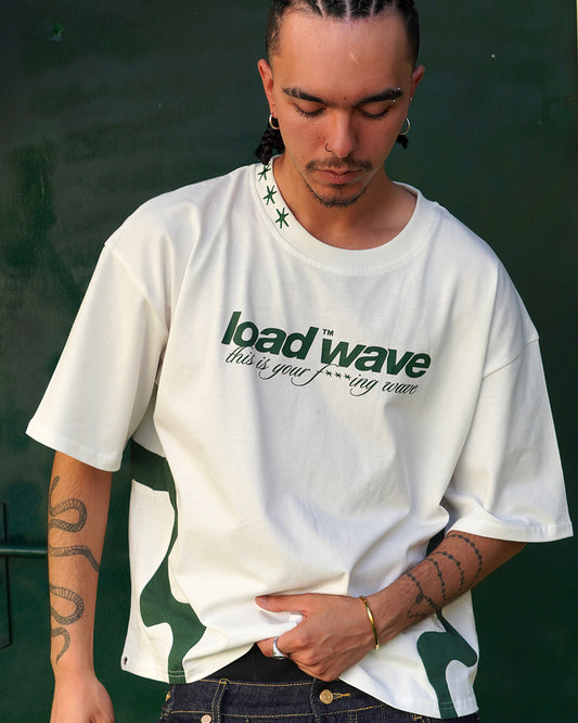 DINAMIC WHITE AND GREEN T-SHIRT