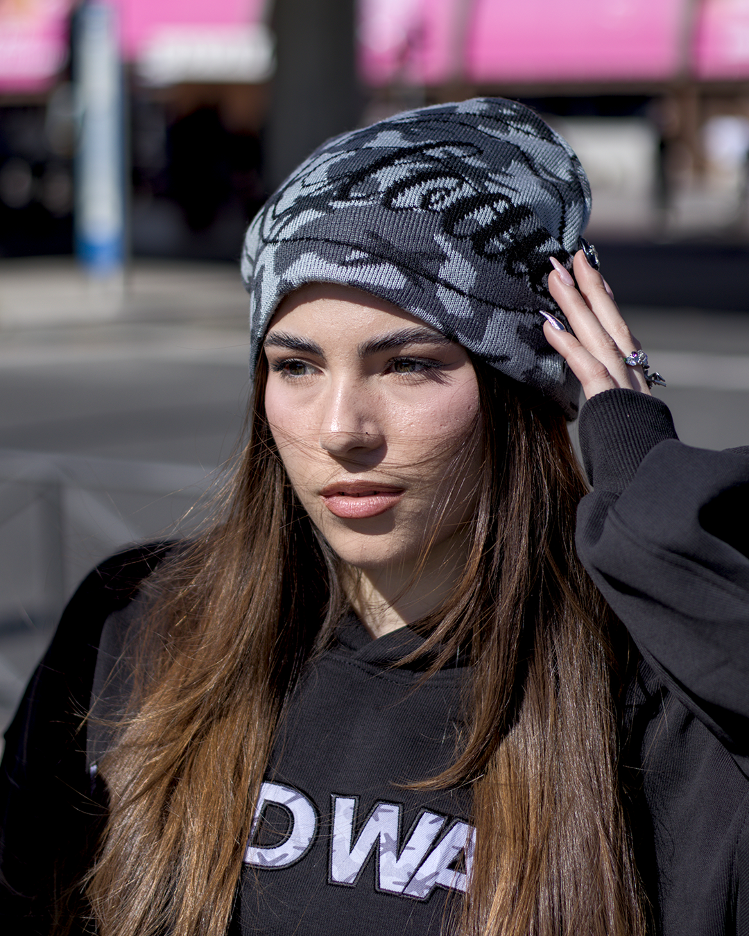 GREY CAMOUFLAGE BEANIE