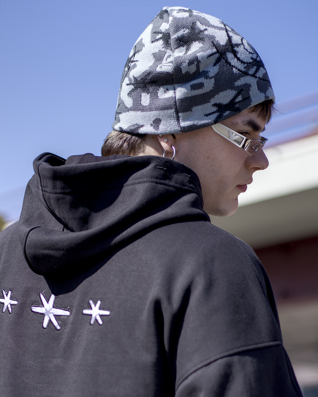 GREY CAMOUFLAGE BEANIE