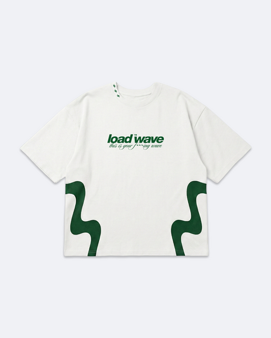 DINAMIC WHITE AND GREEN T-SHIRT